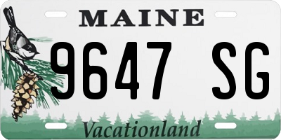 ME license plate 9647SG