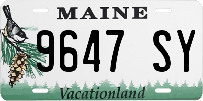 ME license plate 9647SY