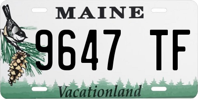 ME license plate 9647TF