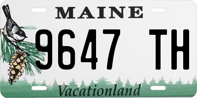 ME license plate 9647TH