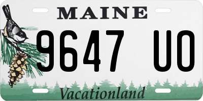 ME license plate 9647UO