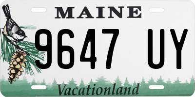 ME license plate 9647UY