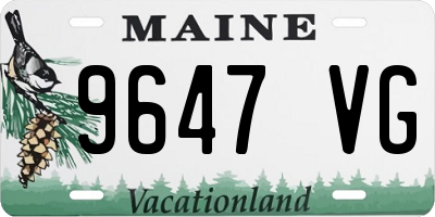 ME license plate 9647VG