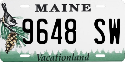 ME license plate 9648SW