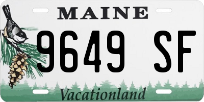 ME license plate 9649SF