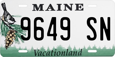 ME license plate 9649SN