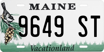 ME license plate 9649ST
