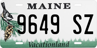 ME license plate 9649SZ