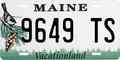 ME license plate 9649TS