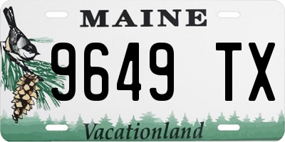 ME license plate 9649TX