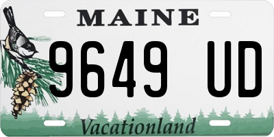 ME license plate 9649UD