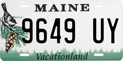 ME license plate 9649UY