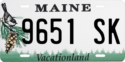 ME license plate 9651SK