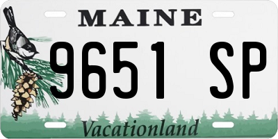 ME license plate 9651SP
