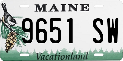 ME license plate 9651SW