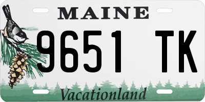 ME license plate 9651TK