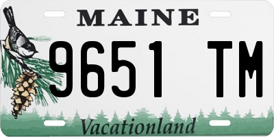 ME license plate 9651TM