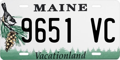 ME license plate 9651VC