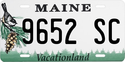 ME license plate 9652SC