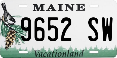 ME license plate 9652SW