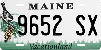 ME license plate 9652SX