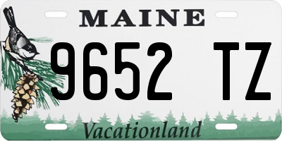 ME license plate 9652TZ