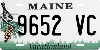 ME license plate 9652VC