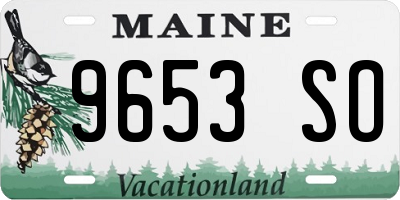 ME license plate 9653SO