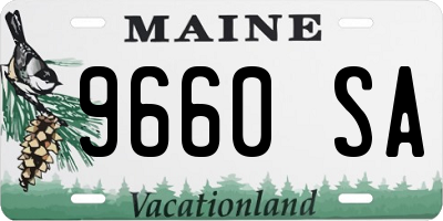 ME license plate 9660SA