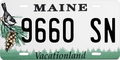ME license plate 9660SN