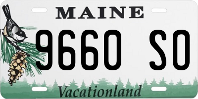 ME license plate 9660SO
