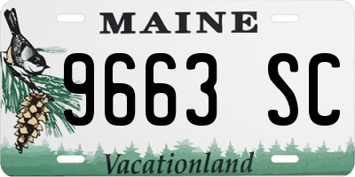 ME license plate 9663SC