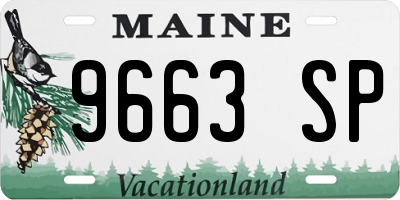 ME license plate 9663SP