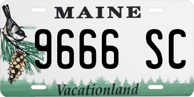 ME license plate 9666SC