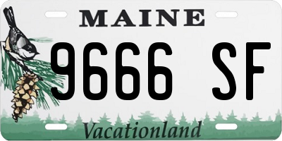 ME license plate 9666SF