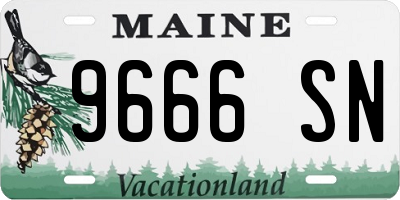 ME license plate 9666SN
