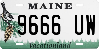 ME license plate 9666UW