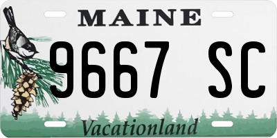 ME license plate 9667SC