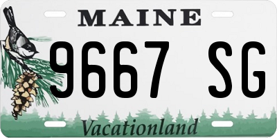 ME license plate 9667SG