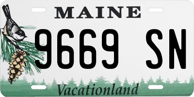 ME license plate 9669SN
