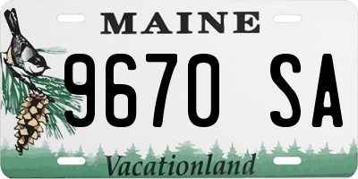 ME license plate 9670SA