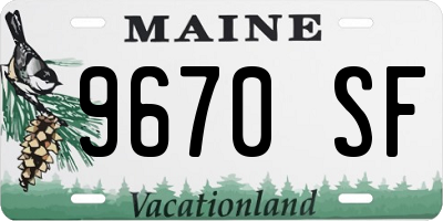 ME license plate 9670SF