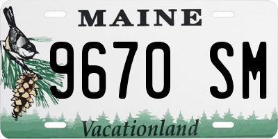 ME license plate 9670SM
