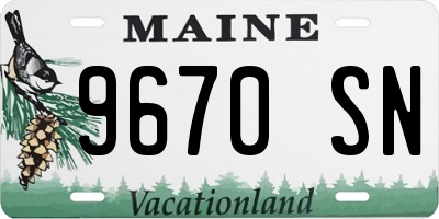 ME license plate 9670SN