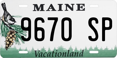 ME license plate 9670SP