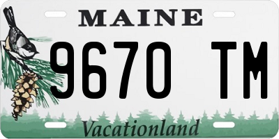 ME license plate 9670TM