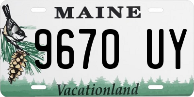 ME license plate 9670UY