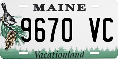 ME license plate 9670VC