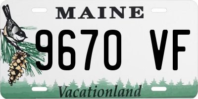 ME license plate 9670VF