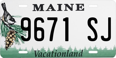 ME license plate 9671SJ